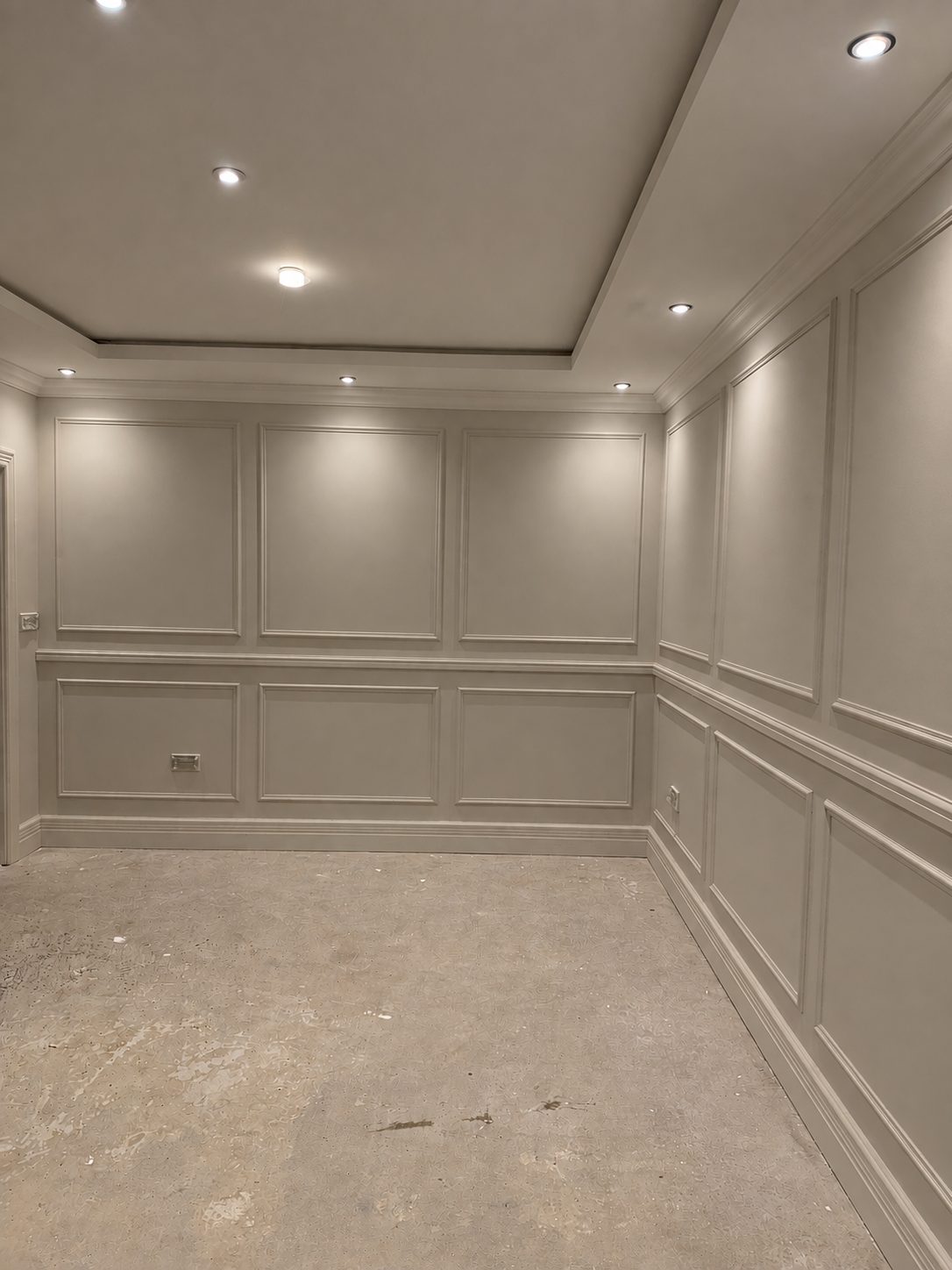 Decorative moulded wall panelling with dado rail and coving fitted in Leicester
